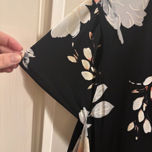 Studio One New York Women's Black Floral Print Dress ~ XL ~ EUC - Picture 5 of 6